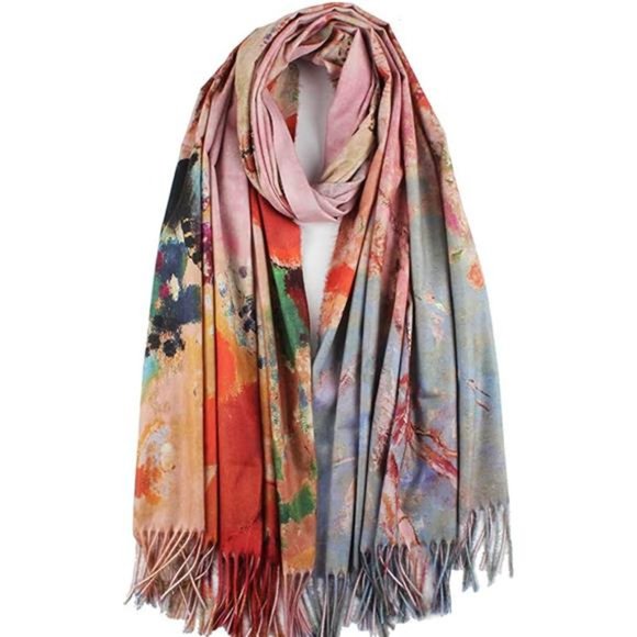 Accessories - Soft Cashmere Feel Scarf For Women Elegant Art Print Winter Warm Scarve